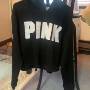 Pink cropped hoodie